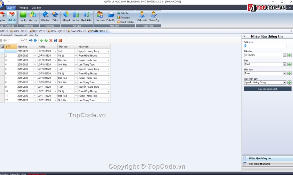 Quản lý học sinh,Quản lý THPT,Phần mềm quản lý học sinh